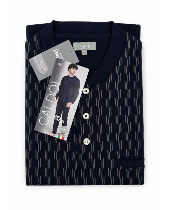 Pigiama uomo 100% caldo cotone Bip Bip 6019 - Made in Italy