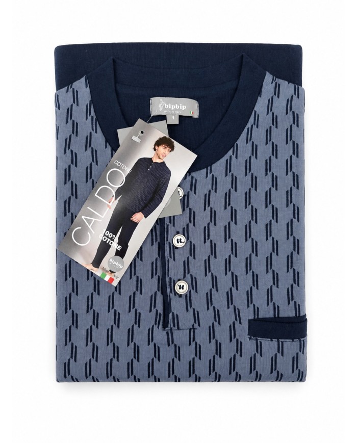 Pigiama uomo 100% caldo cotone Bip Bip 6019 - Made in Italy