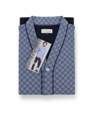 Pigiama uomo 100% caldo cotone aperto avanti Bip Bip 7352 - Made in Italy