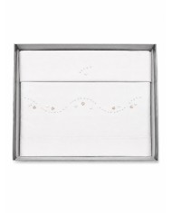 Completo lenzuola culla passeggino ricamato a mano Elite pour le Bebè 45351