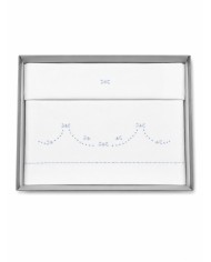 Completo lenzuola culla passeggino ricamato a mano Elite pour le Bebè 45354