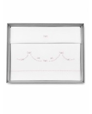 Completo lenzuola culla lettino ricamato a mano Elite pour le Bebè 85351