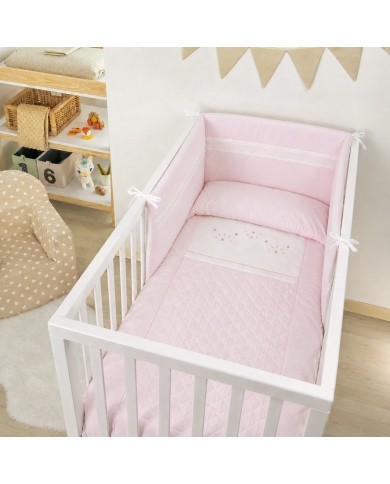 Piumone invernale con paracolpi per culla ricamato a mano Elite 70172
