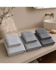 Set 3 asciugamani viso + 3 ospiti 100% cotone FERRE' art. Urano