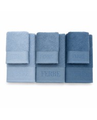Set 3 asciugamani viso + 3 ospiti 100% cotone FERRE' art. Urano