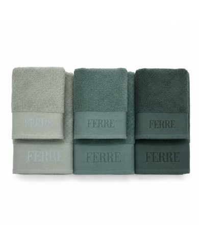 Set 3 asciugamani viso + 3 ospiti 100% cotone FERRE' art. Urano