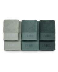 Set 3 asciugamani viso + 3 ospiti 100% cotone FERRE' art. Urano
