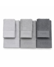 Set 3 asciugamani viso + 3 ospiti 100% cotone FERRE' art. Urano