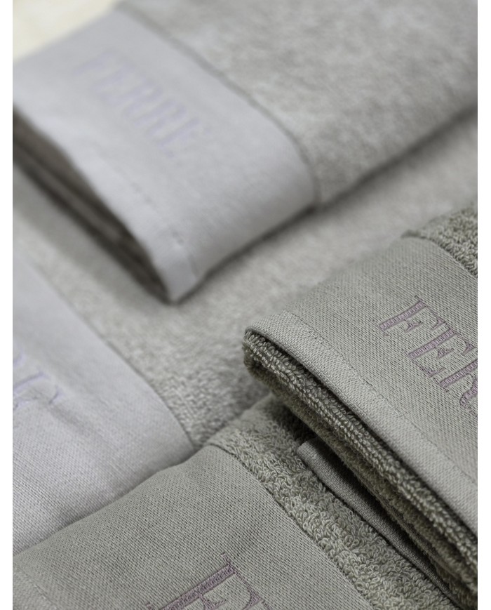 Set 3 asciugamani viso + 3 ospiti 100% cotone FERRE' art. Urano