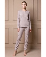 Pigiama donna in 100% caldo cotone aperto avanti Lunatica art. 62129