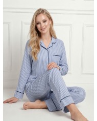 Pigiama donna in 100% caldo cotone aperto avanti Lunatica art. 62129
