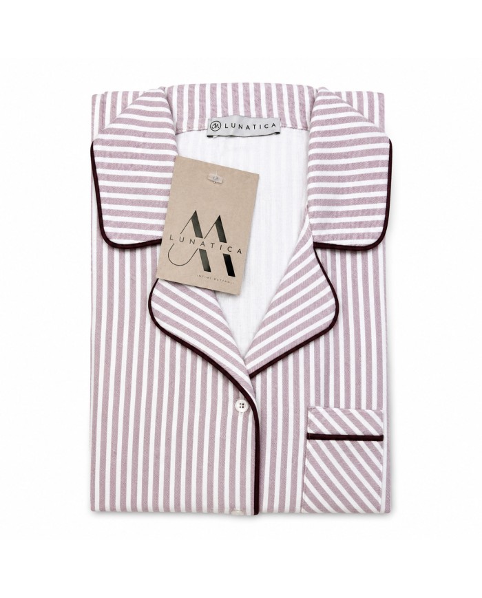 Pigiama donna in 100% caldo cotone aperto avanti Lunatica art. 62129