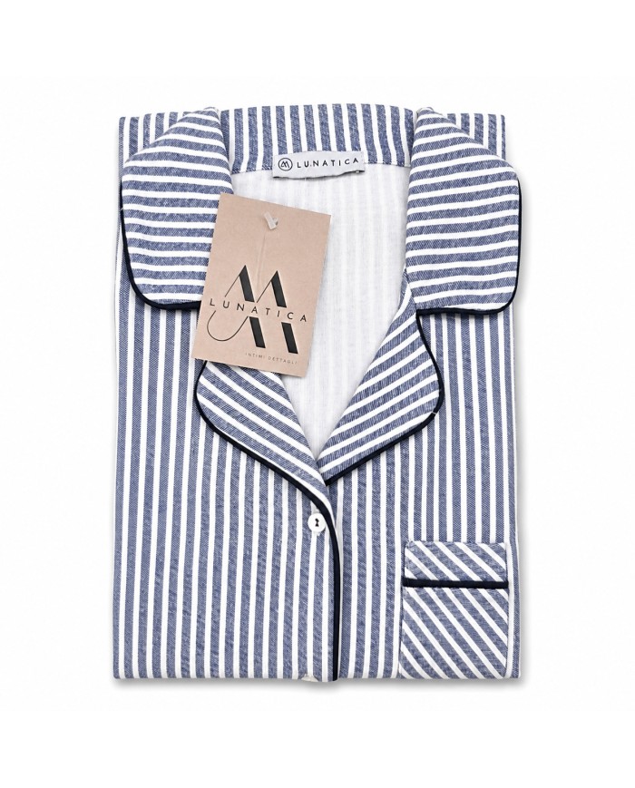 Pigiama donna in 100% caldo cotone aperto avanti Lunatica art. 62129