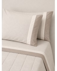 Completo lenzuola matrimoniale flanella 100% cotone Marlene