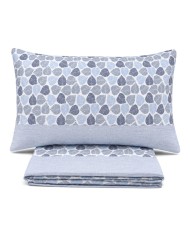 Completo lenzuola letto singolo in flanella di cotone Leaf