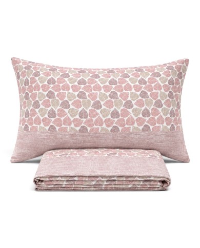 Completo lenzuola letto singolo in flanella di cotone Leaf