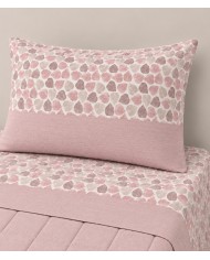 Completo lenzuola letto singolo in flanella di cotone Leaf