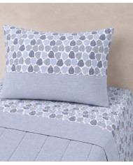 Completo lenzuola letto singolo in flanella di cotone Leaf