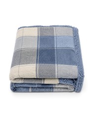 Plaid in pile stampato e retro sherpa Boston var. 1