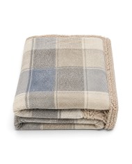 Plaid in pile stampato e retro sherpa Boston var. 1