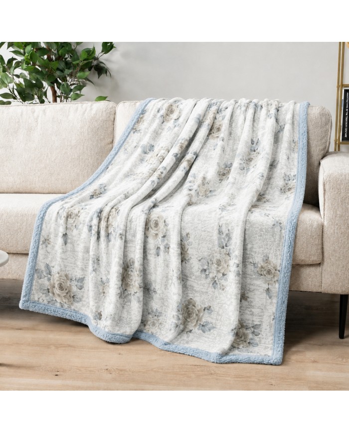 Plaid in pile stampato e retro sherpa Boston var. 2