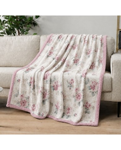 Plaid in pile stampato e retro sherpa Boston var. 2
