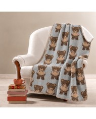 Plaid effetto lana cotta con fantasia 3D art. Luney Rosso