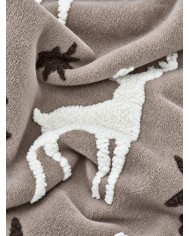 Plaid effetto lana cotta con fantasia 3D art. Rens Beige