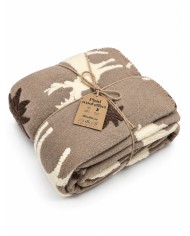Plaid effetto lana cotta con fantasia 3D art. Rens Beige
