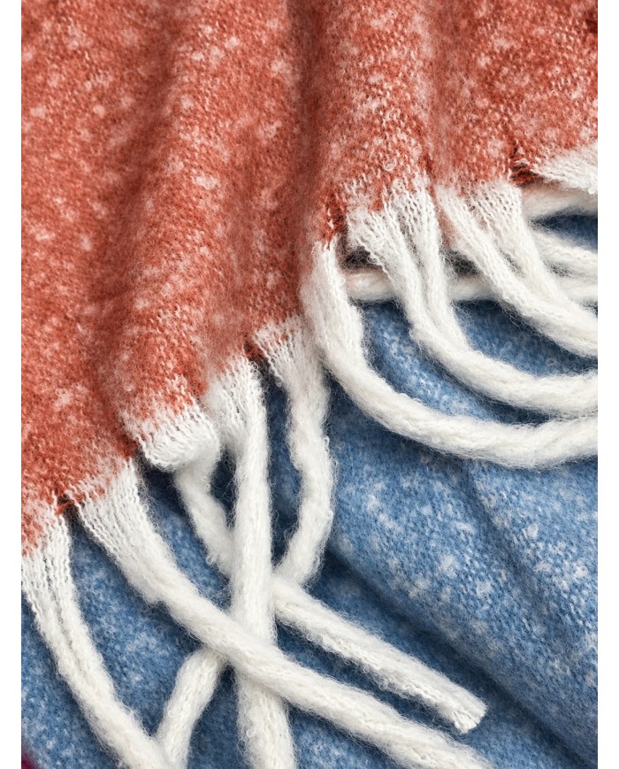 Plaid in tessuto mohair supersoft con frange Enrico Coveri var.1