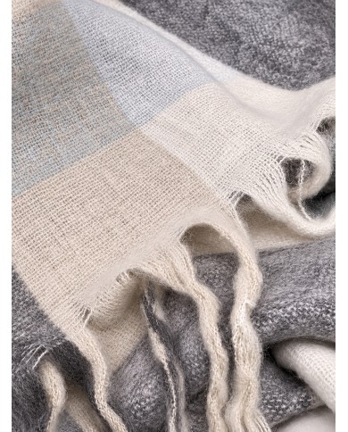 Plaid in tessuto mohair supersoft con frange Enrico Coveri var.2