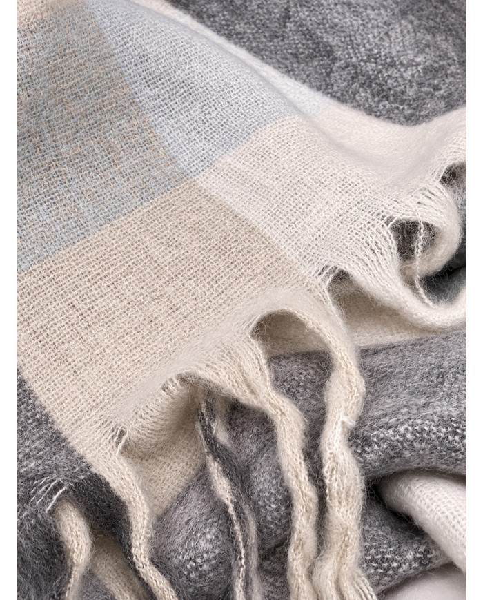 Plaid in tessuto mohair supersoft con frange Enrico Coveri var.2