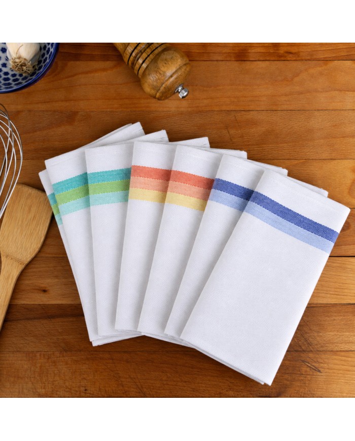 Set 6 strofinacci da cucina 100% cotone art. premium spigato