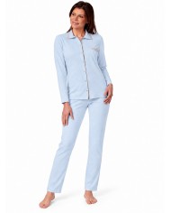Pigiama donna 100% caldo cotone aperto avanti con colletto Vilfran 52704