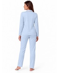 Pigiama donna 100% caldo cotone aperto avanti con colletto Vilfran 52704