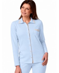 Pigiama donna 100% caldo cotone aperto avanti con colletto Vilfran 52704