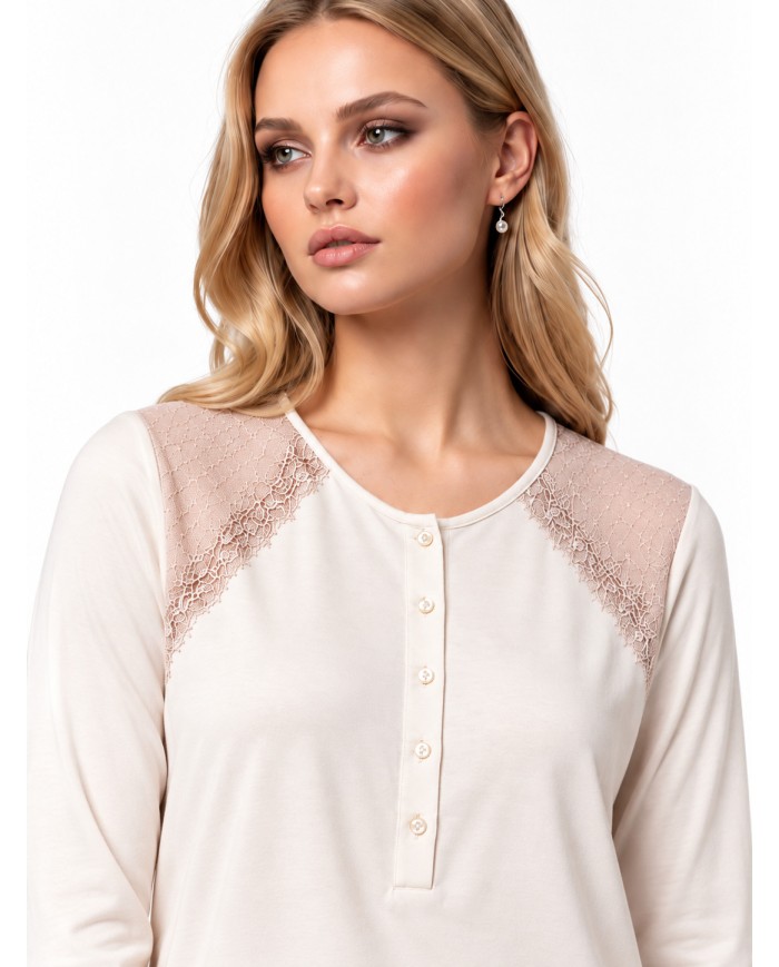 Camicia da notte 100% caldo cotone Lunatica 62102