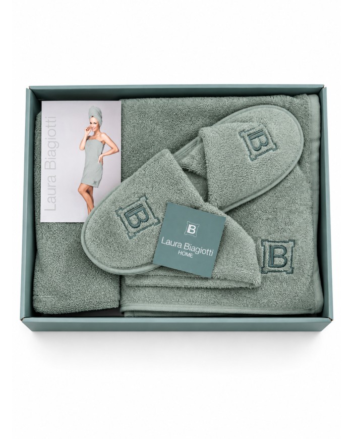Set Bagno Donna con Pareo, Turbante e Ciabatte - Laura Biagiotti