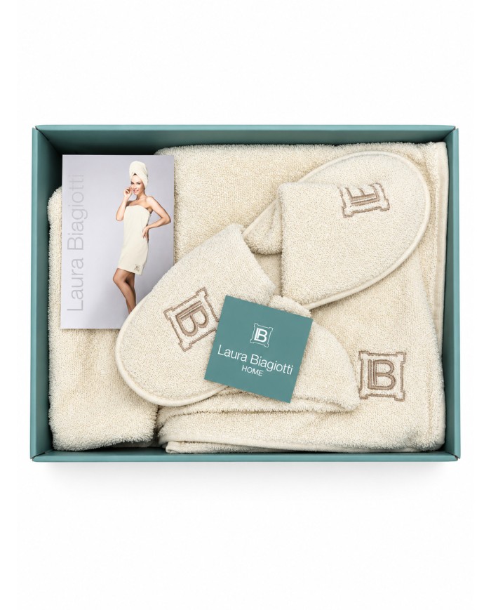 Set Bagno Donna con Pareo, Turbante e Ciabatte - Laura Biagiotti