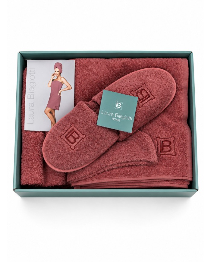 Set Bagno Donna con Pareo, Turbante e Ciabatte - Laura Biagiotti