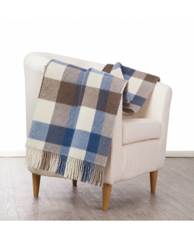 Plaid Lanerossi Iseo 100% Lana Vergine 130x170 avio