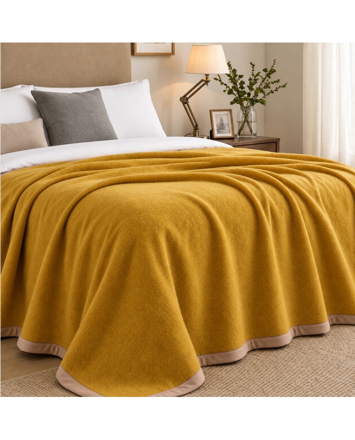 Coperta 100% lana vergine tinta unita double face Marzotto art. Marta - MISURE VARIE