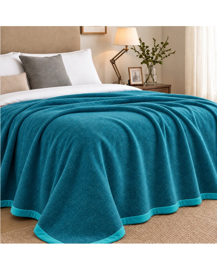 Coperta 100% lana vergine tinta unita double face Marzotto art. Marta - MISURE VARIE