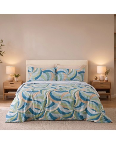 Parure copripiumino piazza e mezza 100% cotone Baty
