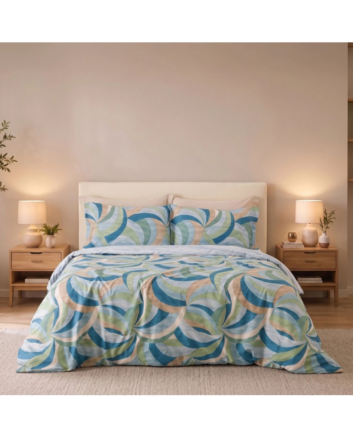 Parure copripiumino piazza e mezza 100% cotone Baty