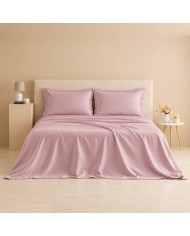 Completo lenzuola matrimoniale in raso 100% cotone Olympia