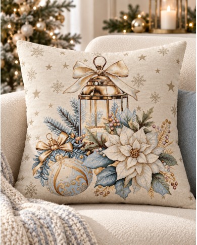 Fodera cuscino arredo Natale in gobelin 45x45 Vingi ricami Splendid