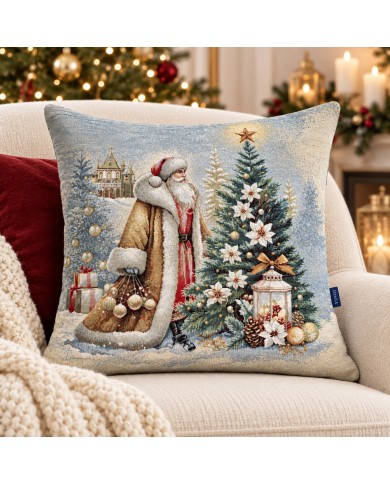 Fodera cuscino arredo Natale in gobelin 45x45 Vingi ricami Cristal