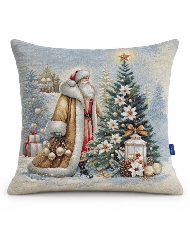 Fodera cuscino arredo Natale in gobelin 45x45 Vingi ricami Cristal