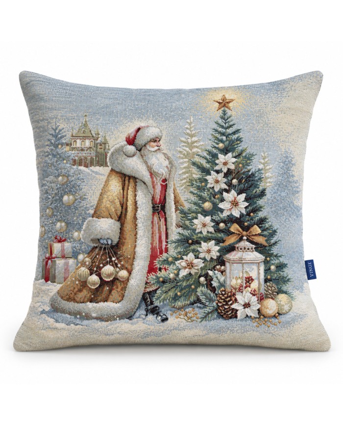 Fodera cuscino arredo Natale in gobelin 45x45 Vingi ricami Cristal